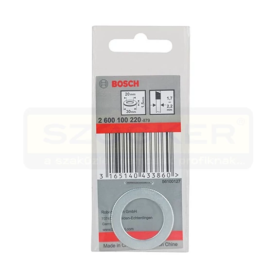 BOSCH 2600100220 KÖRFŰRÉSZTÁRCSÁHOZ ADAPTER D30/20  /1.5mm SZŰKÍTŐ GYŰRŰ