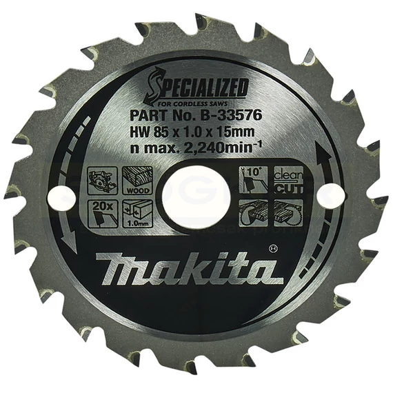 MAKITA B-33576 KÖRFŰRÉSZTÁRCSA D85*15/20F. AKKUS KŐRFŰRÉSZHEZ