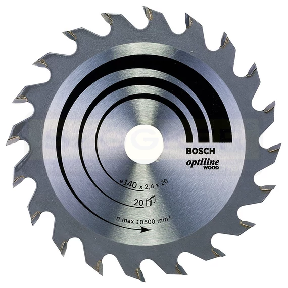 BOSCH 2608640586 KÖRFŰRÉSZTÁRCSA140*20/12,7/20F FÁHOZ STANDARD OPTILINE WOOD