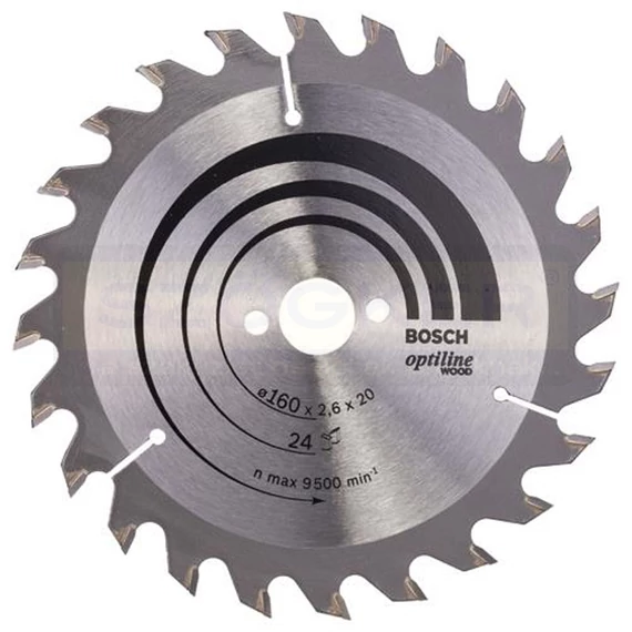 BOSCH 2608640596 KÖRFŰRÉSZTÁRCSA D160*20/16/24F FÁHOZ STANDARD OPTILINE WOOD