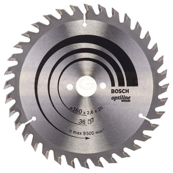 BOSCH 2608640597 KÖRFŰRÉSZTÁRCSA D160*20/16/36F FÁHOZ STANDARD OPTILINE WOOD