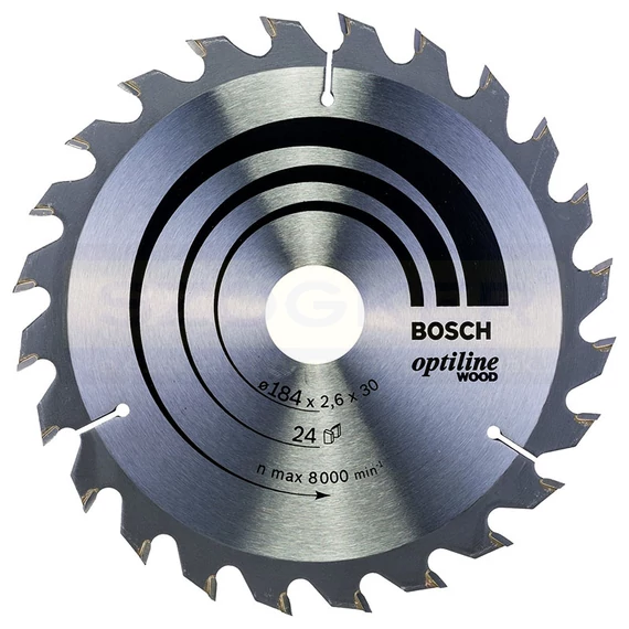 BOSCH 2608640610 KÖRFŰRÉSZTÁRCSA D184*30/24F. FÁHOZ STANDARD OPTILINE WOOD