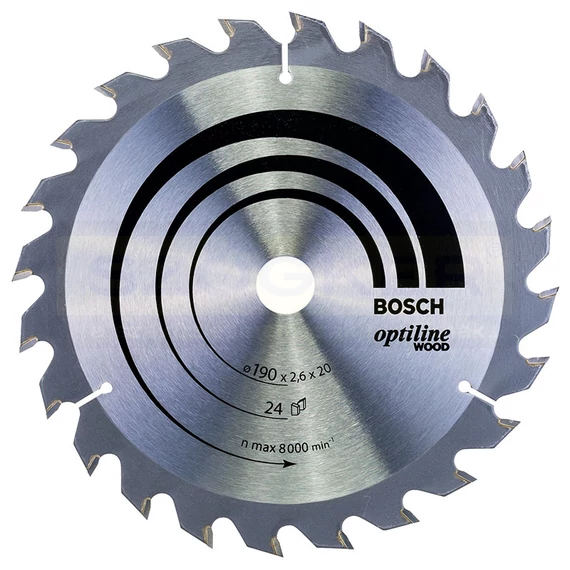BOSCH 2608640612 KÖRFŰRÉSZTÁRCSA D190*20/16/24F FÁHOZ STANDARD OPTILINE WOOD