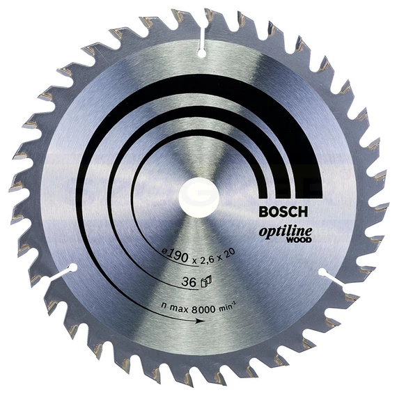 BOSCH 2608640613 KÖRFŰRÉSZTÁRCSA D190*20/16/36F FÁHOZ STANDARD OPTILINE WOOD