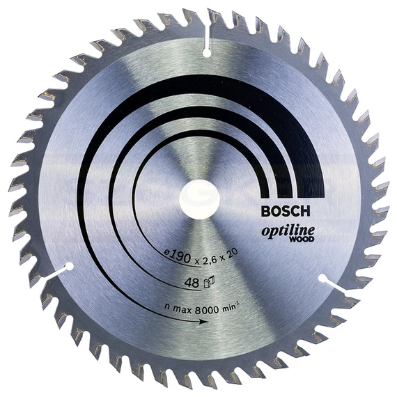 BOSCH 2608640614 KÖRFŰRÉSZTÁRCSA D190*20/16/48F FÁHOZ STANDARD OPTILINE WOOD