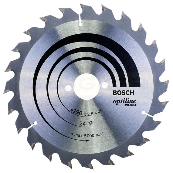 BOSCH 2608640615 KÖRFŰRÉSZTÁRCSA D190*30/24F. FÁHOZ STANDARD OPTILINE WOOD
