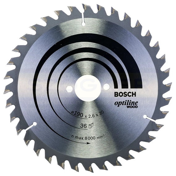 BOSCH 2608640616 KÖRFŰRÉSZTÁRCSA D190*30/36F. FÁHOZ STANDARD OPTILINE WOOD