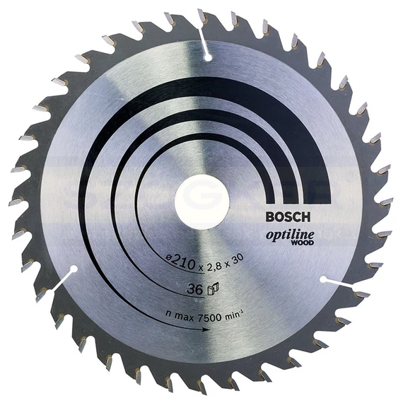 BOSCH 2608640622 KÖRFŰRÉSZTÁRCSA D210*30/36F. FÁHOZ STANDARD OPTILINE WOOD