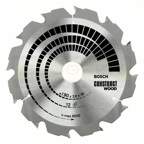 BOSCH 2608640632 KÖRFŰRÉSZTÁRCSA D180*30/12F. FÁHOZ DURVAVÁGÁS CONSTRUCTWOOD