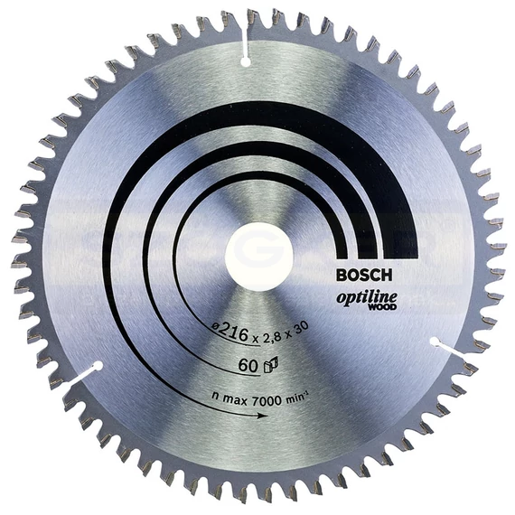 BOSCH 2608640642 KÖRFŰRÉSZTÁRCSA D216*30/60F. FÁHOZ STANDARD OPTILINE WOOD