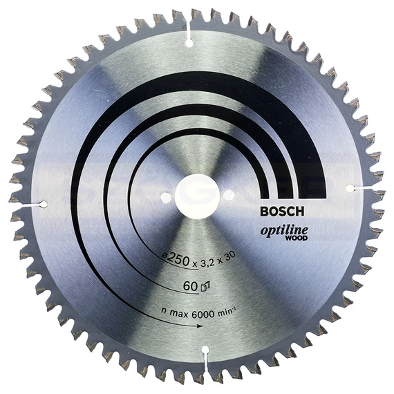 BOSCH 2608640644 KÖRFŰRÉSZTÁRCSA D250*30/60F. FÁHOZ STANDARD OPTILINE WOOD