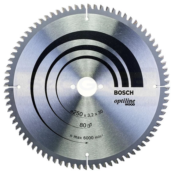BOSCH 2608640645 KÖRFŰRÉSZTÁRCSA D250*30/80F. FÁHOZ STANDARD OPTILINE WOOD