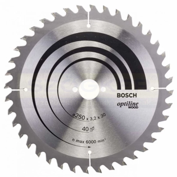 BOSCH 2608640728 KÖRFŰRÉSZTÁRCSA D250*30/40F FÁHOZ STANDARD OPTILINE WOOD