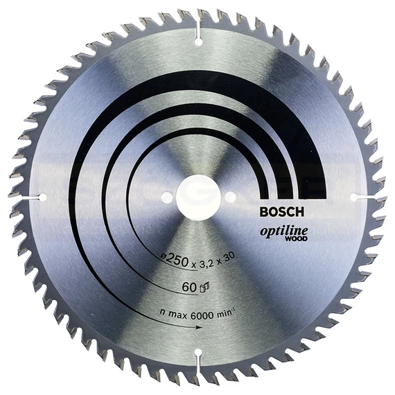 BOSCH 2608640729 KÖRFŰRÉSZTÁRCSA D250*30/60F FÁHOZ STANDARD OPTILINE WOOD