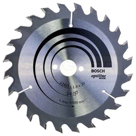 BOSCH 2608641171 KÖRFŰRÉSZTÁRCSA D160*20/16/24F FÁHOZ STANDARD OPTILINE WOOD