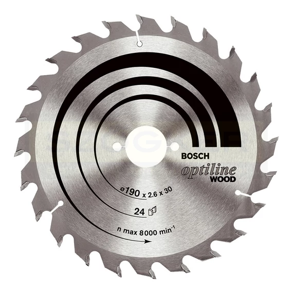 BOSCH 2608641185 KÖRFŰRÉSZTÁRCSA D190*30/24F FÁHOZ STANDARD OPTILINE WOOD