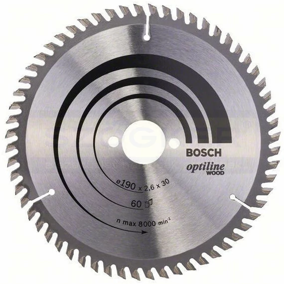 BOSCH 2608641188 KÖRFŰRÉSZTÁRCSA D190*30/60F FÁHOZ STANDARD OPTILINE WOOD