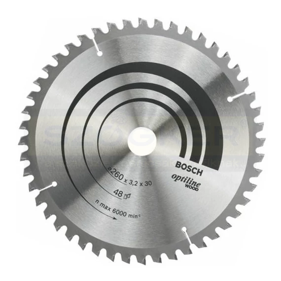 BOSCH 2608641202 KÖRFŰRÉSZTÁRCSA D260*30/48F. FÁHOZ STANDARD OPTILINE WOOD