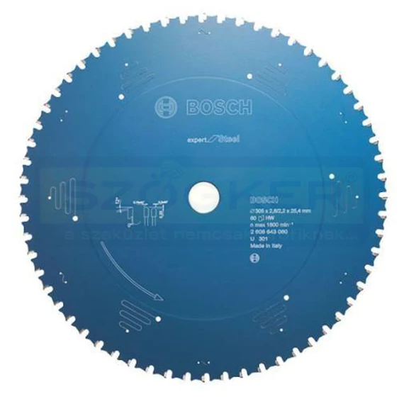 BOSCH 2608643061 KÖRFŰRÉSZTÁRCSA D305*25.4/80F. FÉMHEZ EXPERTSTEEL