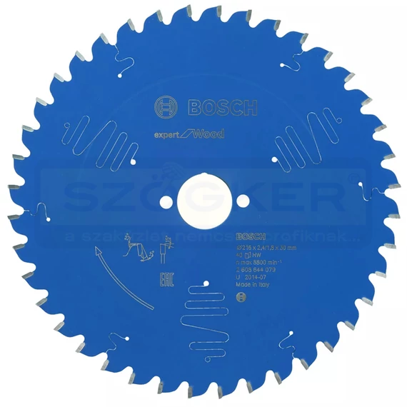 BOSCH 2608644079 KÖRFŰRÉSZTÁRCSA D216*30/40F. FA, MŰANYAG, ALUHOZ EXPERT