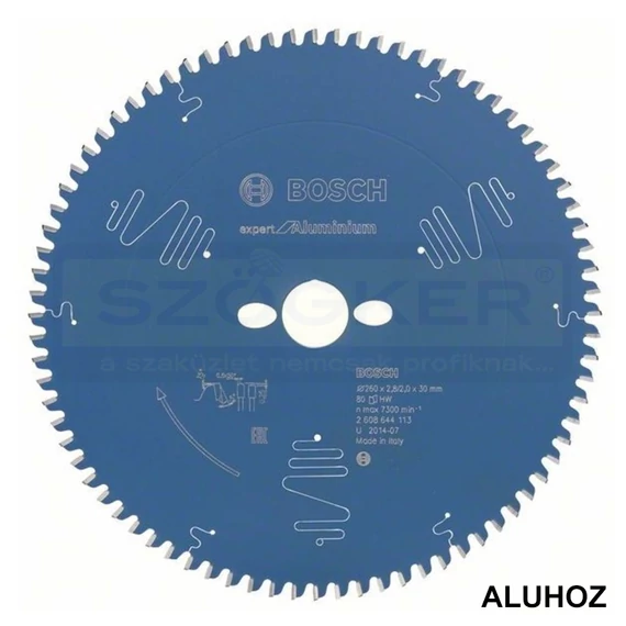 BOSCH 2608644113 KÖRFŰRÉSZTÁRCSA D260*30/80F. ALUMÍNIUMHOZ