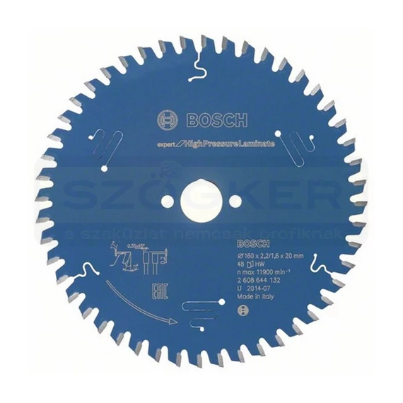 BOSCH 2608644132 KÖRFŰRÉSZTÁRCSA D160*20/48F. MŰGYANTÁS LEMEZ