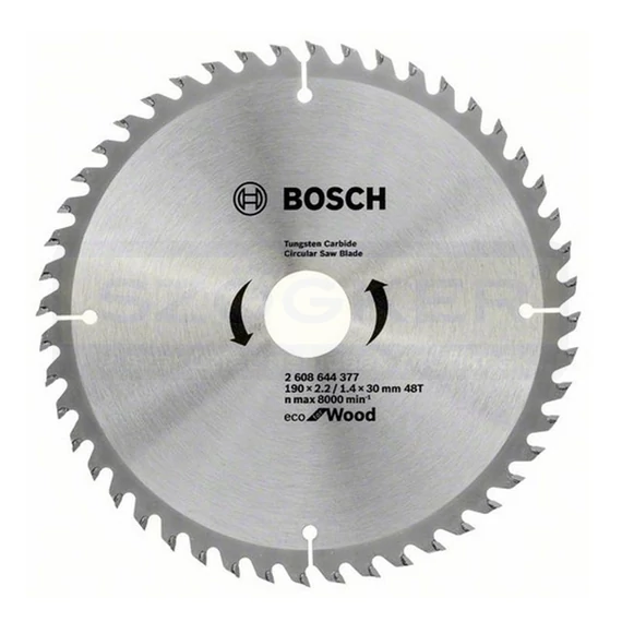 BOSCH 2608644377 KÖRFŰRÉSZTÁRCSA D190*30/48F. FÁHOZ STANDARD ECO