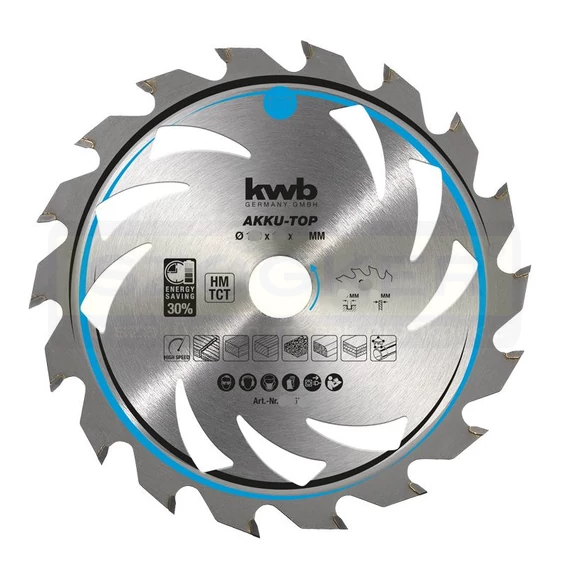 KÖRFŰRÉSZTÁRCSA D160*16/20F. M45 FÁHOZ, PVC-HEZ - HM TCT KWB 49584354