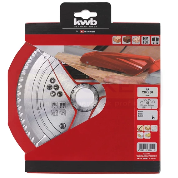 KÖRFŰRÉSZTÁRCSA D216*30/60F. FÁHOZ KWB 495888261