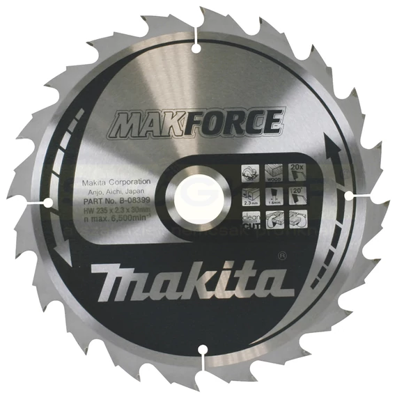 MAKITA B-08399 KÖRFŰRÉSZTÁRCSA D235*30/20F. MAKFORCE