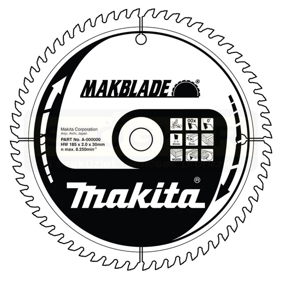 MAKITA B-09070 KÖRFŰRÉSZTÁRCSA D260*30/80F. FÁHOZ