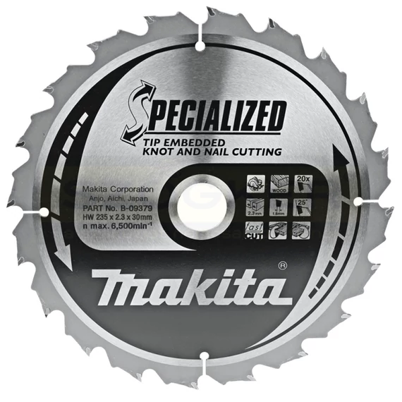 MAKITA B-09379 KÖRFŰRÉSZTÁRCSA D235*30/20F. FÁHOZ