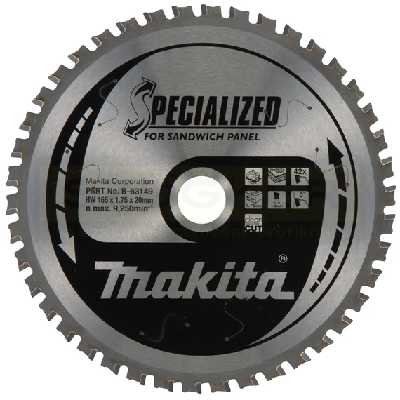 MAKITA B-63149 KÖRFŰRÉSZTÁRCSA D165*20/42F. SZENDVICSPANELHEZ MERÜLŐ