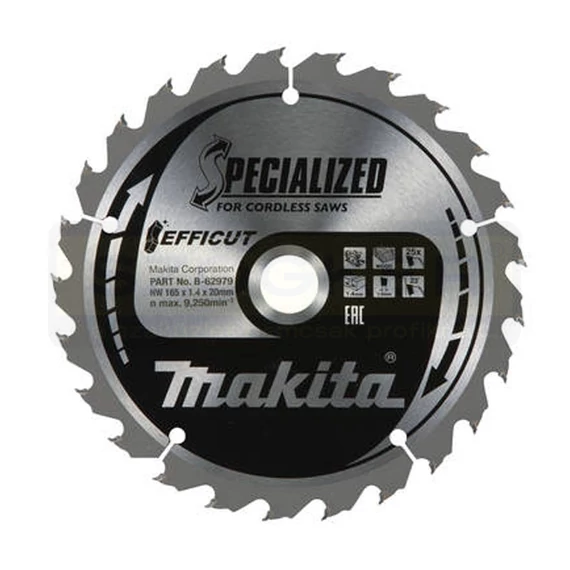 MAKITA B-62979 KÖRFŰRÉSZTÁRCSA D165*20/25FOG EFFICUT FÁHOZ