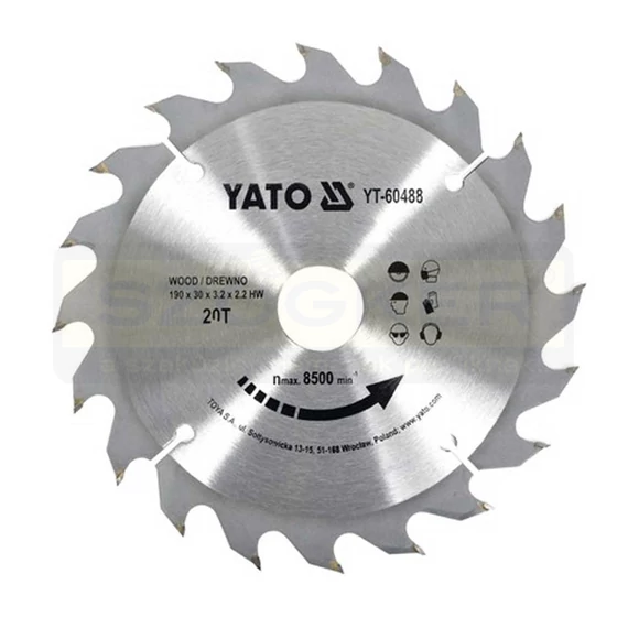 YATO 60488 KÖRFŰRÉSZTÁRCSA D190*30/20FOG FÁHOZ