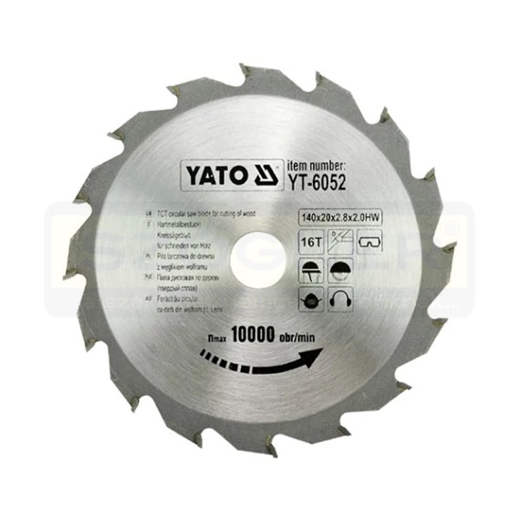 YATO 6052 KÖRFŰRÉSZTÁRCSA D140*20/16F. FÁHOZ