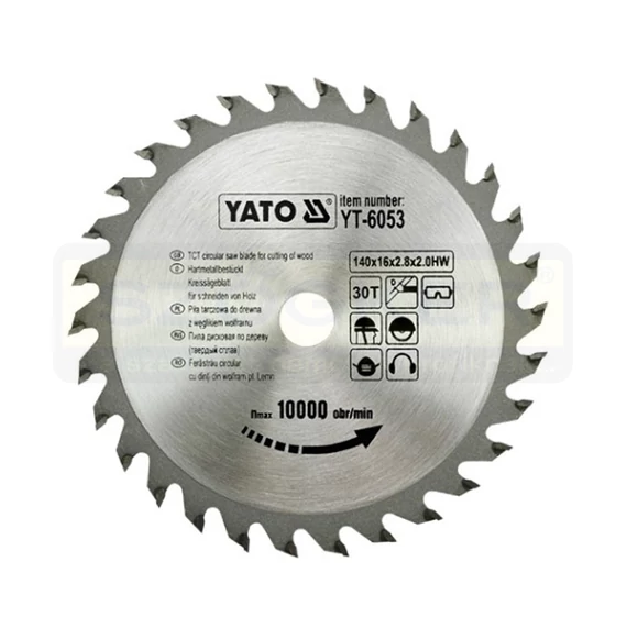 YATO 6053 KÖRFŰRÉSZTÁRCSA D140*16/30FOG FÁHOZ