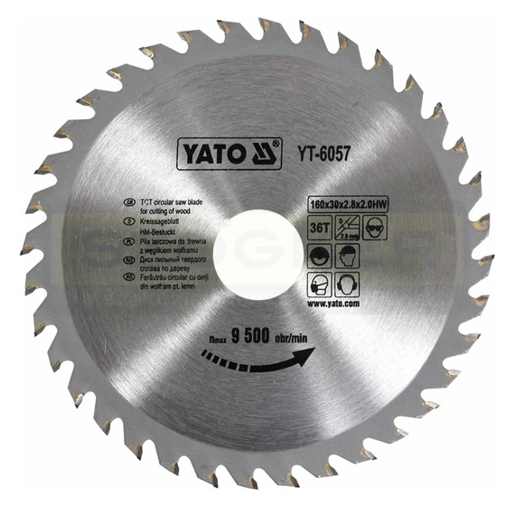 YATO 6057 KÖRFŰRÉSZTÁRCSA D160*30/36FOG FÁHOZ