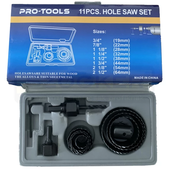 KÖRKIVÁGÓ KÉSZLET 11DB-OS 19-64mm FÁHOZ PRO-TOOLS PT48811