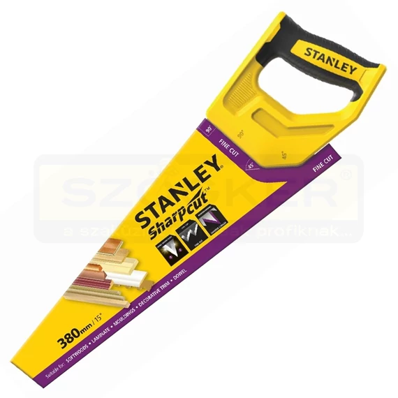 STANLEY STHT203691 RÓKAFARKÚ FŰRÉSZ 380mm SHARPCUT 11TPI FINOM VÁGÁS