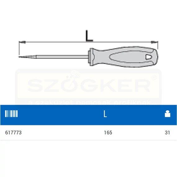 UNIOR 617773 ÁR EGYENES 165mm 639A SPÉKELŐTŰ