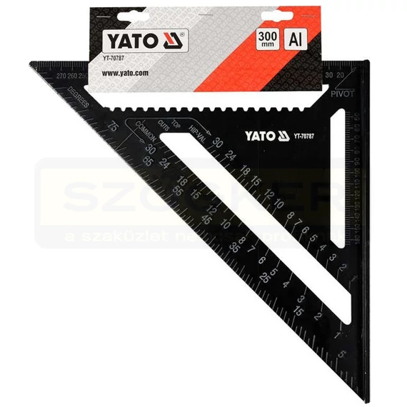 YATO 70787 DERÉKSZÖG ÉS SZÖGMÉRŐ ASZTALOS ALUMÍNIUM 300MM