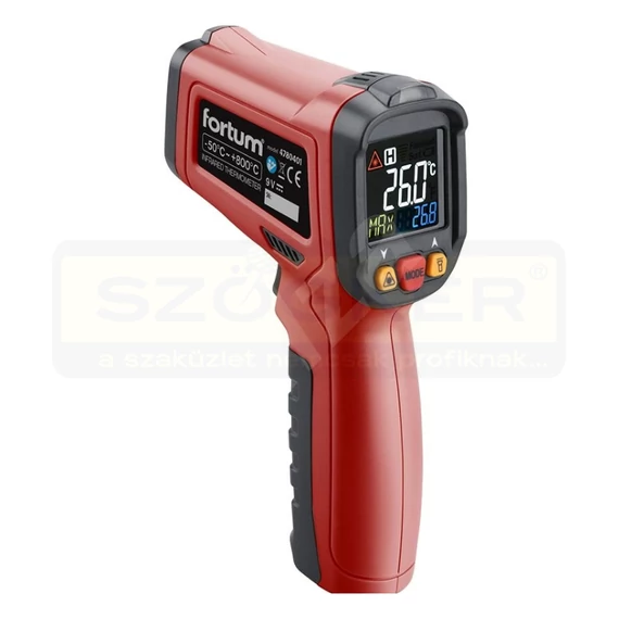 INFRAVÖRÖS HŐMÉRŐ -40°C-+800°C DIGITÁLIS FORTUM 4780401