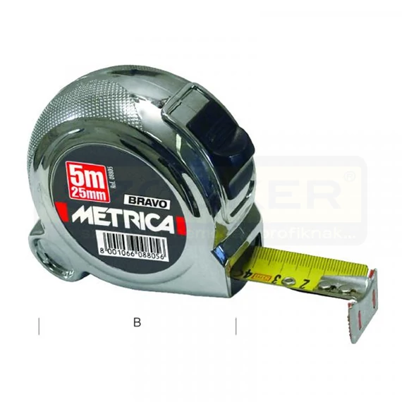 MÉRŐSZALAG 5M/19mm INOX ÖVAKASZTÓS BRAVO IMPORT