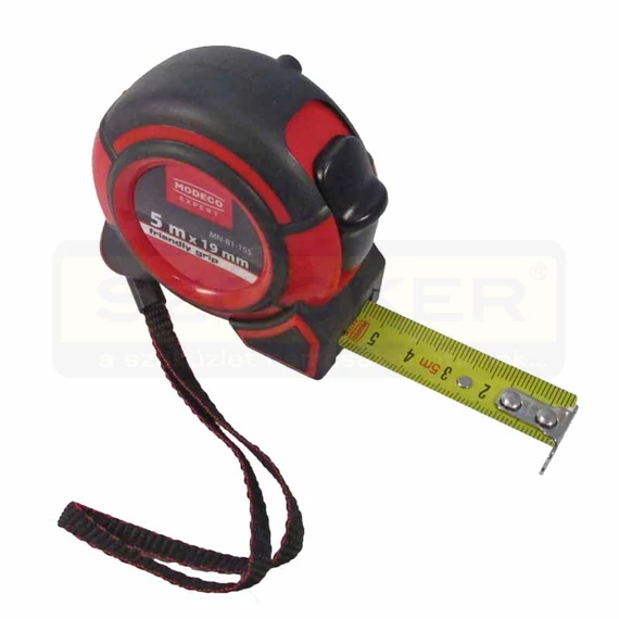 MODECO 81155 MÉRŐSZALAG 05M/19mm GUMÍROZOTT PIROS-FEKETE ÖVAKASZTÓS