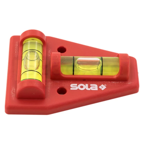 SOLA K5 VÍZMÉRTÉK KERESZT ALAK 45*60mm KÉT LIBELLÁVAL PIROS