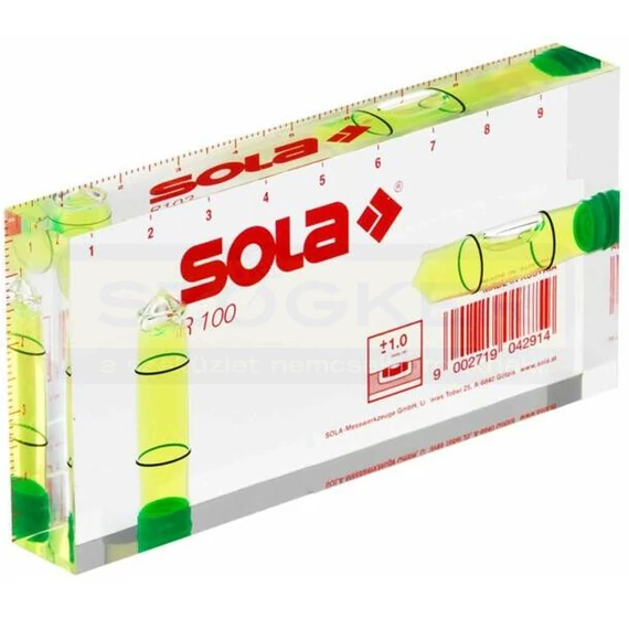 SOLA R100 VÍZMÉRTÉK PLEXI HASÁB EGYEDI 100*50*15