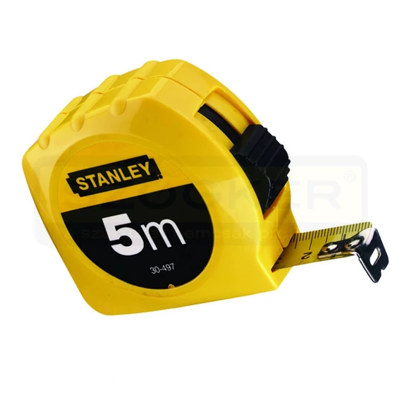 STANLEY 030497-130497 MÉRŐSZALAG 05M/19mm MŰANYAG SÁRGA ÖVAKASZTÓS
