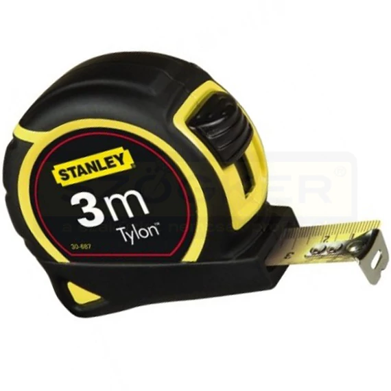 STANLEY 030687-130687 MÉRŐSZALAG03M/12mmGUMIBURKOLAT TYLON,NAGY KOPÁSÁLLÓSÁGÚSZALAG