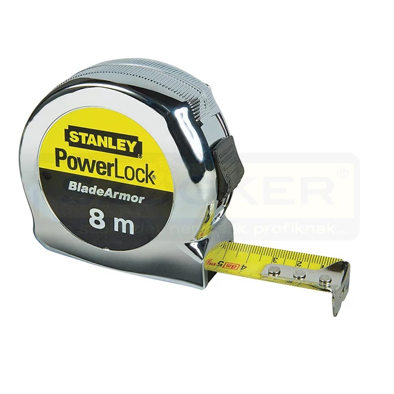 STANLEY 033527 MÉRŐSZALAG 08M/25mm FÉMHÁZAS POWERLOCK BLADE ARMOR SÁR.-FEK